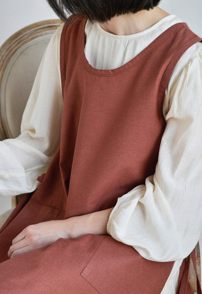 Waterproof Korean Mommy Apron (Plain Rust)