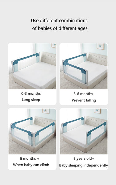 Baby & Kids Bed Fence - Anti-fall Protection - Grey