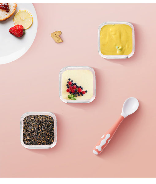 Glass Food Container Set (2*60ml+2*120ml) - Green