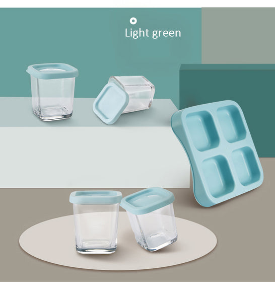 Glass Food Container Set (2*60ml+2*120ml) - Green