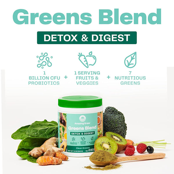 Green Superfood Powder - Detox & Digest 30 Servings- 30 Servings