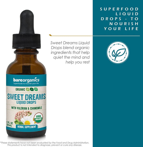 Organic Sweet Dreams (Sleep Support) Liquid Herbal Drops - 1 fl oz - 30ml