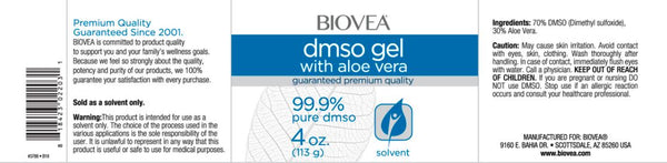 DMSO Gel WitH Aloe Vera (4Oz) - 118ML (For Pain Relief & Healing of Wounds)