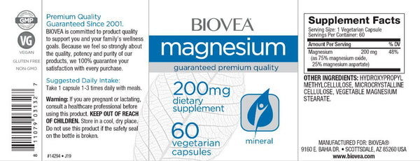 Magnesium (200mg) -60 Capsules