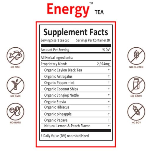 Energy Tea USDA Organic - 20 Teabags