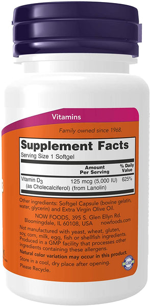 Vitamin D-3 (5,000 IU) - 120 Softgels