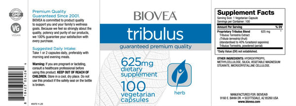 Tribulus Terrestris (625mg) -100 Capsules