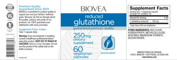 Reduced Glutathione (250mg) -60 Capsules