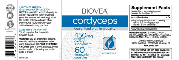 Cordyceps (450mg) - 60 Capsules