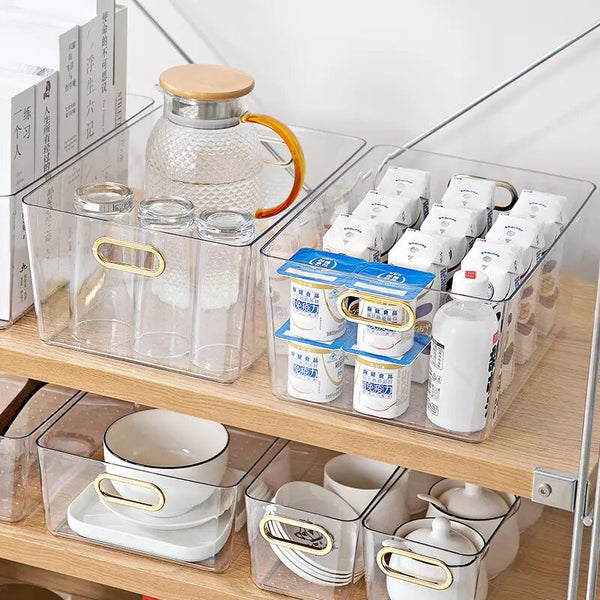 Acrylic Transparent Storage Organizer Box with Hold handles