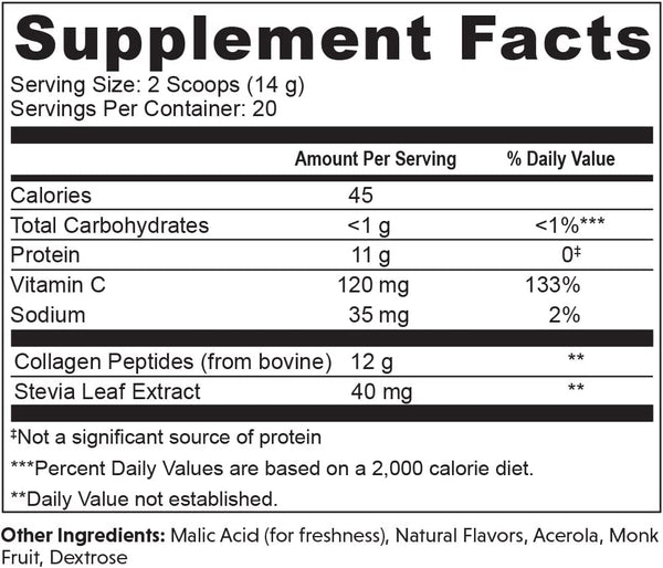 Great Lakes Wellness Collagen Peptides Powder Lemon Lime Flavor 20 Servings (10oz)