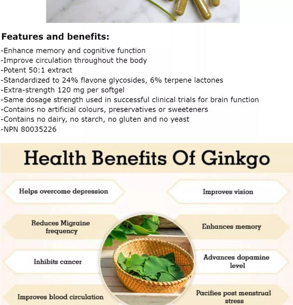 Gingko Biloba for Memory & Brain Health (60mg)