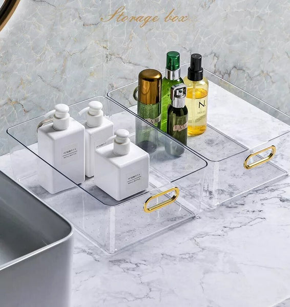 Acrylic Transparent Storage Organizer Box with Hold handles