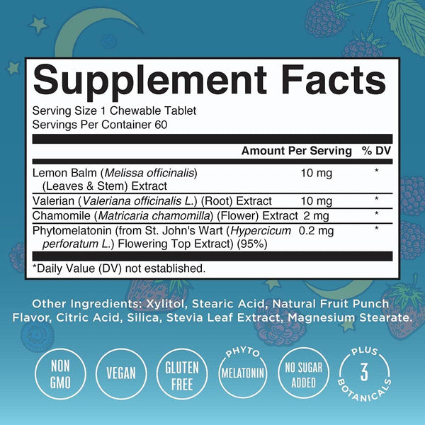 Kids Plant-Based Melatonin Chewable Tablets - 60 Count