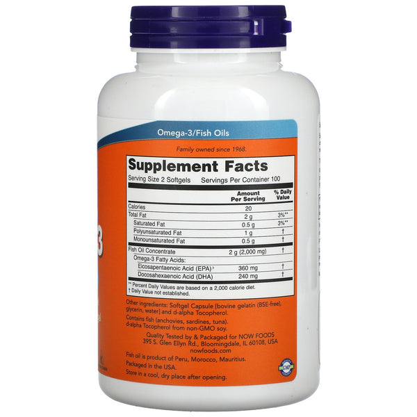 Omega-3 Fish Oil (Molecularly Distilled) - 200 Softgels