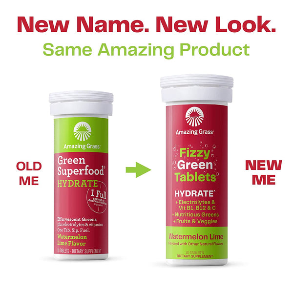 Effervescent GSF Hydrate - Plant Based On-The-Go Drink 10 Tablets - Watermelon Lime