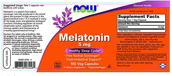 Melatonin for Sleep & Immunity (5mg) 180 capsules