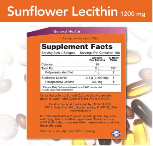 Sunflower Lecithin (1200mg) - 200 Softgels