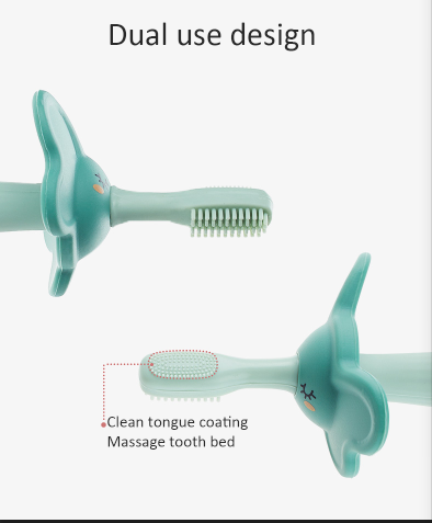 Elephant Toothbrush With 1 Spare Head - Green