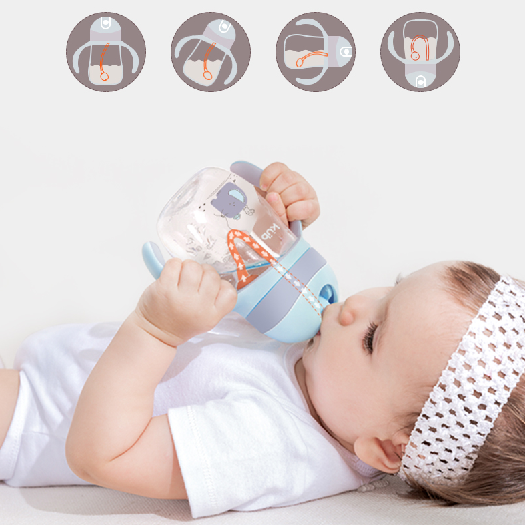 High Quality Drinking Training Bottle Titan Straw Cup - Blue