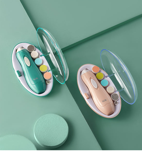 Electric nail grinder (with 5 grinder head and light) - Pink