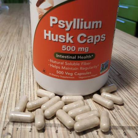 Psyllium Husk Dietary Fiber (500mg) - 500 Veggie Capsules