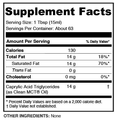 Clean MCT Oil - 32 Oz 64 Servings