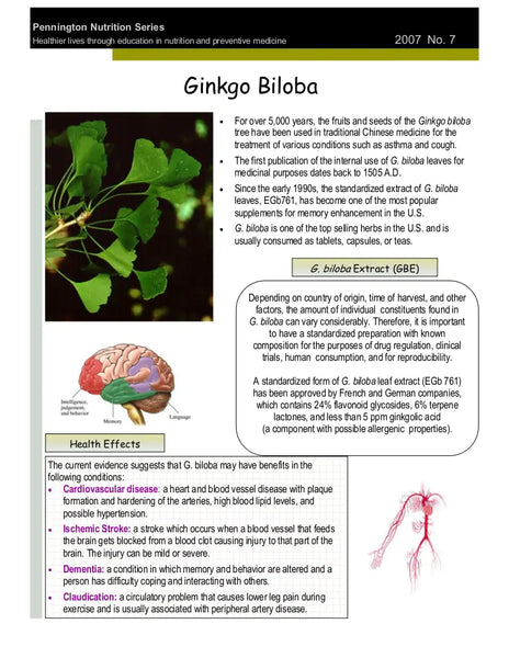 Gingko Biloba for Memory & Brain Health (60mg)