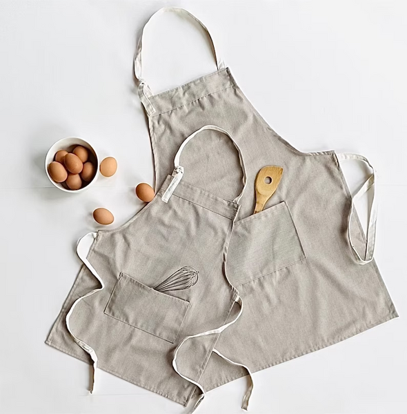 Mom and Me Cooking Pinafore Adjustable Apron Set (Grey)