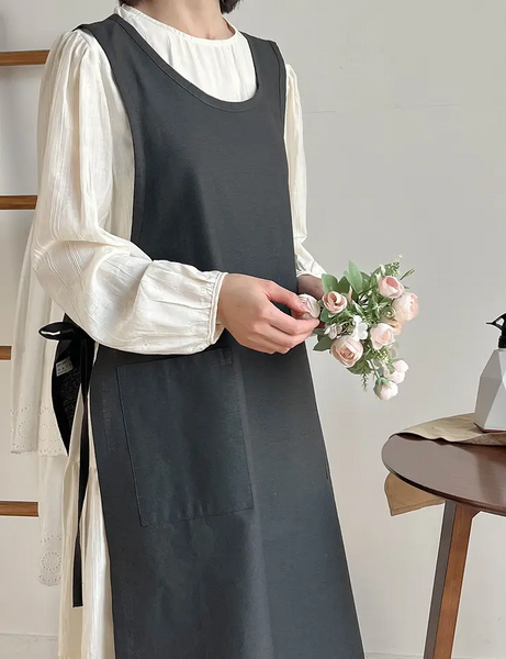 Waterproof Korean Mommy Apron (Plain Black)