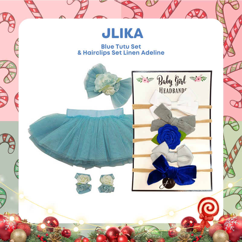 Blue Tutu Set + Baby Girl Headbands Adeline