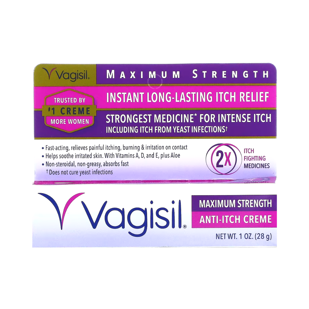 Maximum Strength Feminine Anti-Itch Cream w/ Benzocaine - for Yeast Infection - 1oz