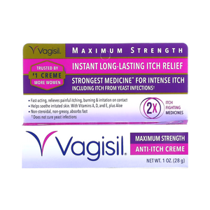 Maximum Strength Feminine Anti-Itch Cream w/ Benzocaine - for Yeast Infection - 1oz