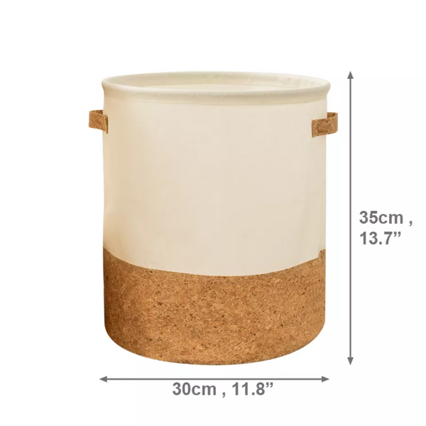 Kraft Paper Woodlike Laundry Basket Waterproof - Kraft & White