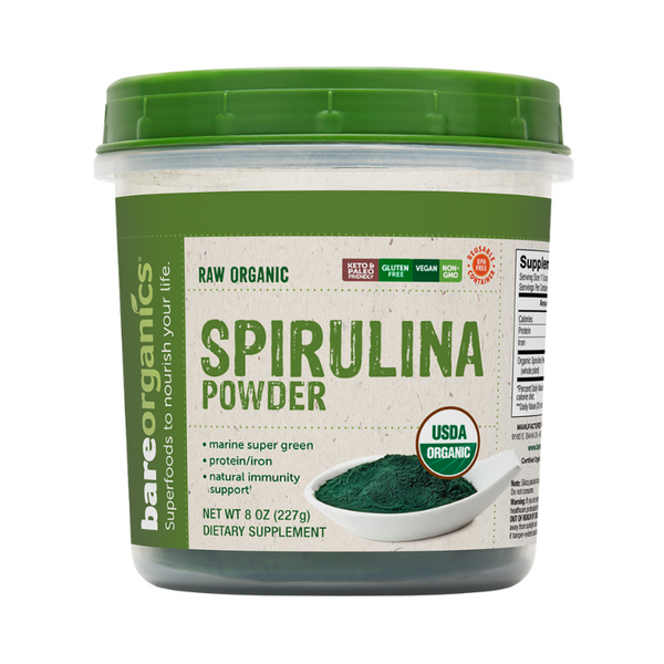 USA-Imported Raw Organic Spirulina Powder - 8oz - 227g