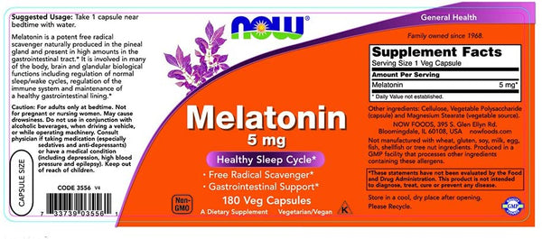 Melatonin for Sleep & Immunity (5mg) - 60 Capsules