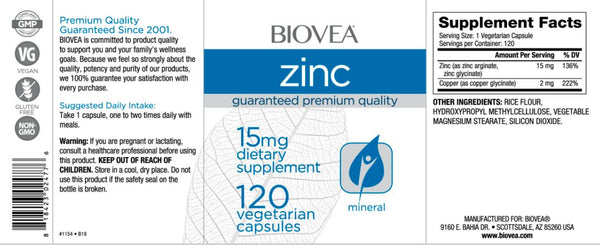 Zinc (15mg) -120 Capsules