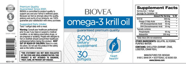Omega 3 Krill Oil (500mg) -30 Softgels
