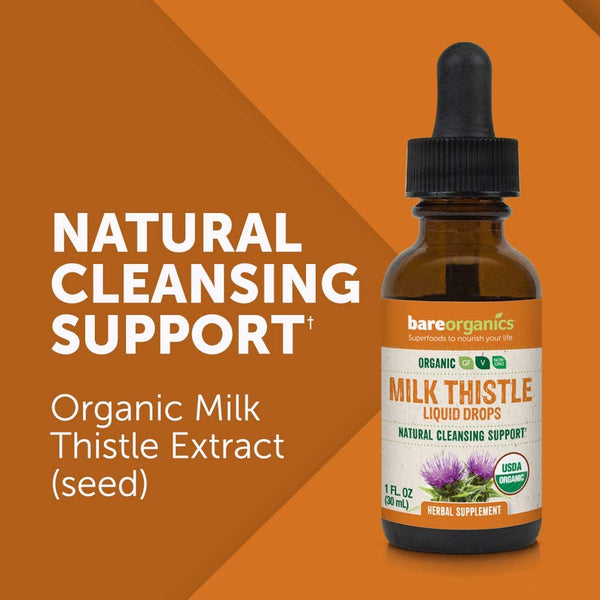 Organic Milk Thistle (Cleansing) Liquid Herbal Drops - 1fl oz - 30ml