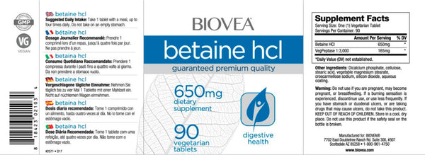 Betaine Hcl (650mg)