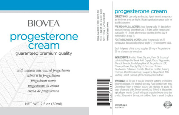 Progesterone Cream (2oz) -59ml