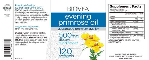 Evening Primrose Oil (500mg) - 120 Softgels