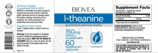 L-Theanine (150mg) -60 Capsules (For Stress & Anxiety)