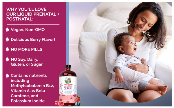 VEGAN Prenatal & Postnatal Liquid Multivitamin (32oz) - Berry