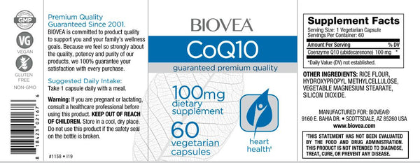 Coenzyme Q10  CoQ10 (100mg) - 60 Capsules