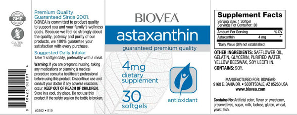 Astaxanthin (4mg) - 30 Softgels