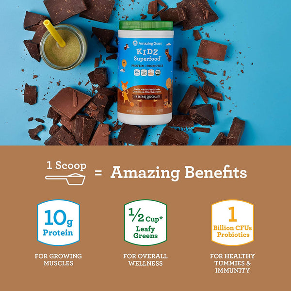 KIDZ Superfood Protein + Probiotics Extreme Chocolate - 15 Servings