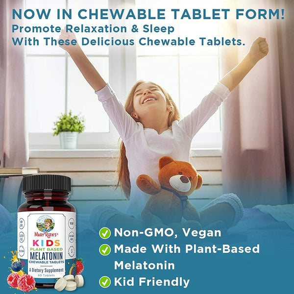 Kids Plant-Based Melatonin Chewable Tablets - 60 Count