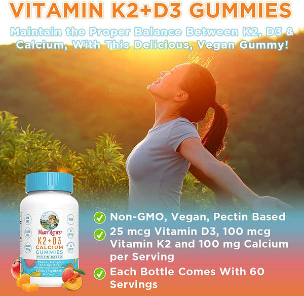 Vitamin K2 + D3 Calcium VEGAN Gummies 60 Gummies