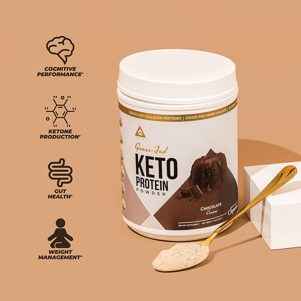 Grass Fed Keto Protein w/ Collagen - Chocolate Cream - 24 Servings